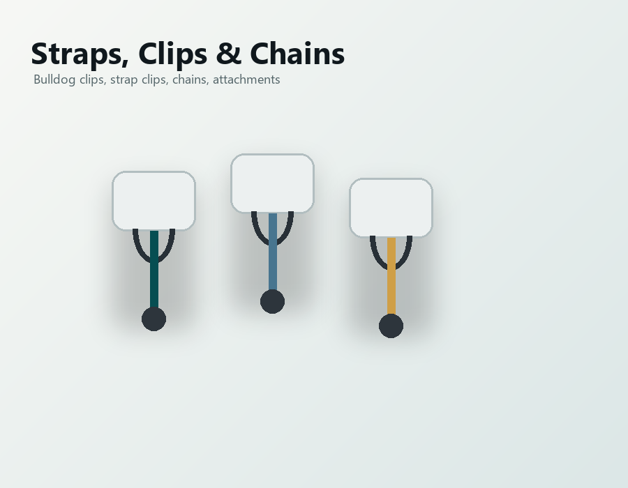 Badge strap clip and chain render